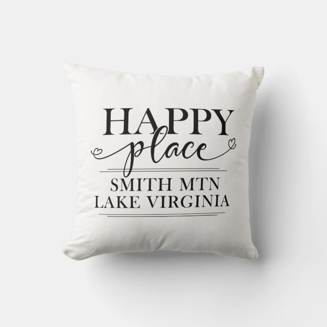 Smith Mountain Lake Happy Place Kussen (Voorkant)