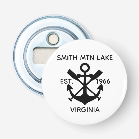 Smith Mountain Lake knop mooie aangepaste knop Hur Button Flesopener (Voorkant)