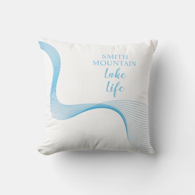 Smith Mountain Lake Life Gesponnen Polyester Vierk Kussen (Voorkant)