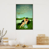 Smith Mountain Lake Virginia Maanschijn Herinnerin Poster (Keuken)