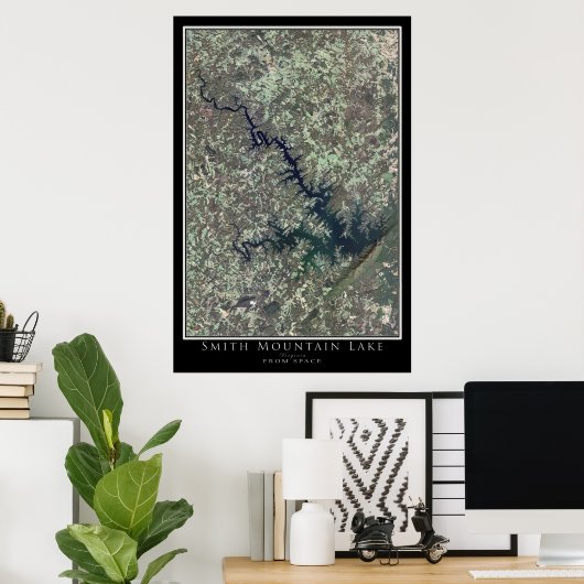 Smith Mountain Lake Virginia Satellite Poster Map (Thuiskantoor)