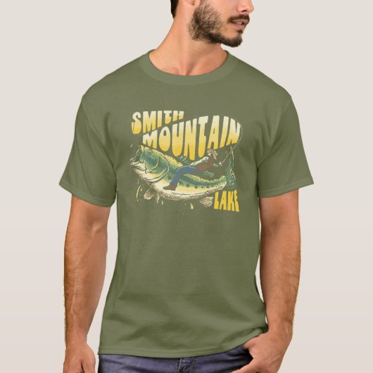 Smith Mountain Lake Virginia Striped Bass Vist T-shirt (Voorkant)