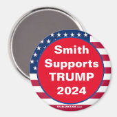 Smith ondersteunt TRUMP 2024 Red Patriotic Magnet (Voorkant / Achterkant)