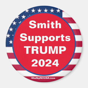 Smith ondersteunt TRUMP 2024 Red Patriotic Magnet