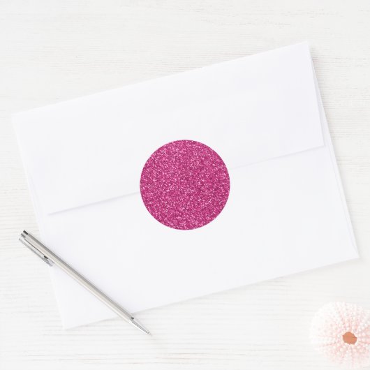 Smith Pink Glitter Ronde Sticker (Envelop)