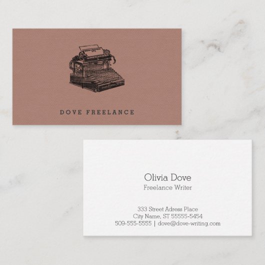 Smith Premier No. 2 Typewriter Visitekaartje (Voorkant / Achterkant)