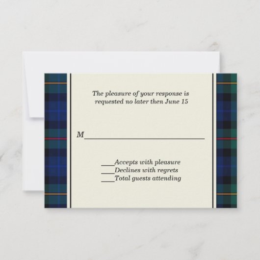 Smith Pset Custom Wedding RSVP Card Kaartje (Voorkant)