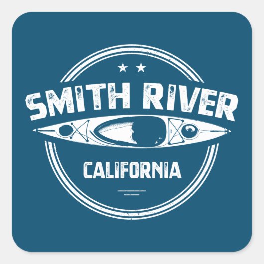 Smith River California Kayaking Vierkante Sticker (Voorkant)