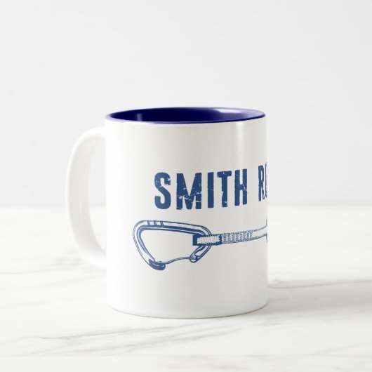 Smith Rock climing Quickdraw Tweekleurige Koffiemok (Voorkant links)