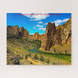 Smith Rock Oregon. Kerstgroeten Legpuzzel