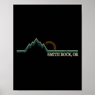 Smith Rock Oregon Retro Bergbeklimmen Zomer Poster