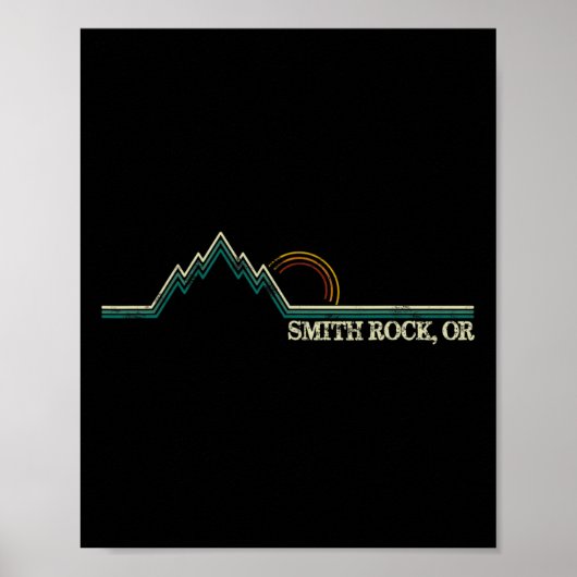 Smith Rock Oregon Retro Bergbeklimmen Zomer  Poster (Voorkant)