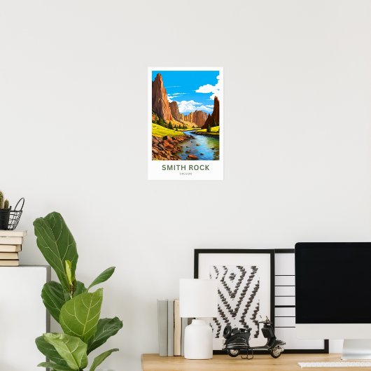 Smith Rock Oregon Travel Print (Thuiskantoor)