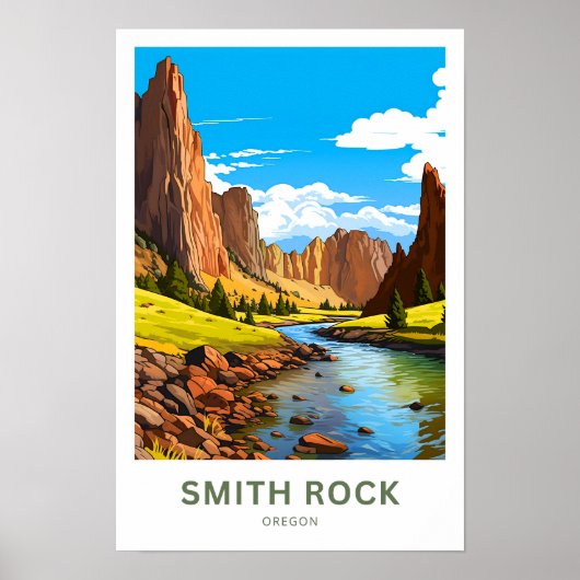 Smith Rock Oregon Travel Print (Voorkant)