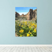 Smith Rock State Park in de lente Canvas Afdruk (Insitu (Houten vloer))
