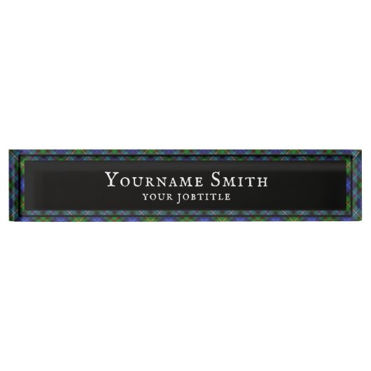 Smith Scottish Clan Tartan Pset Pattern Naambordje (Voorkant)