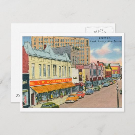 Smith St., Perth Amboy, NJ  Briefkaart (Voorkant / Achterkant)