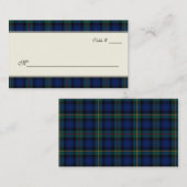 Smith Tartan Plaid Wedding Escort Place Card Plaatskaartje (Voorkant / Achterkant)