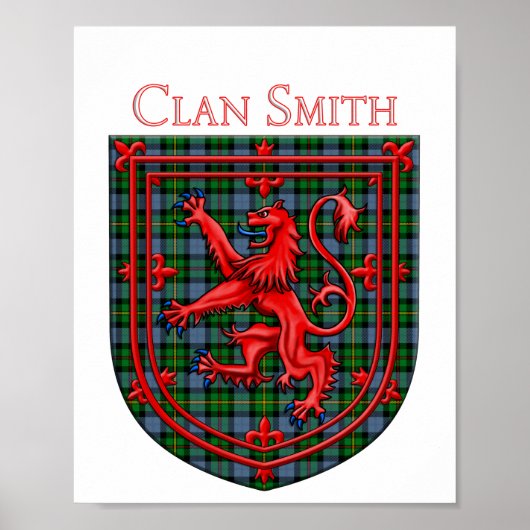 Smith Tartan Scottish Plaid Lion Rampant Poster (Voorkant)