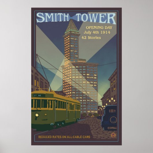Smith Tower - Seattle, Washington Travel Poster (Voorkant)