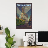 Smith Tower - Seattle, Washington Travel Poster (Thuiskantoor)