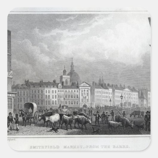 Smithfield Market van de Barrs Vierkante Sticker (Voorkant)