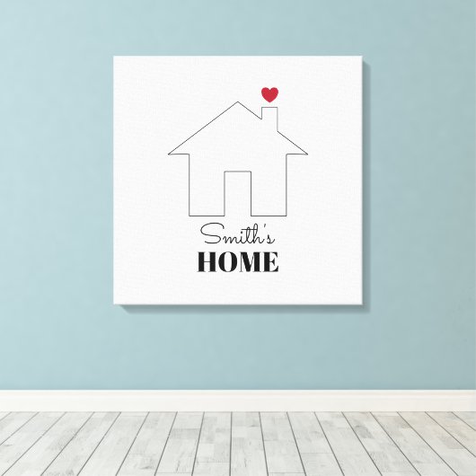 Smith's Home with Heart Canvas Afdruk (Insitu (Houten vloer))