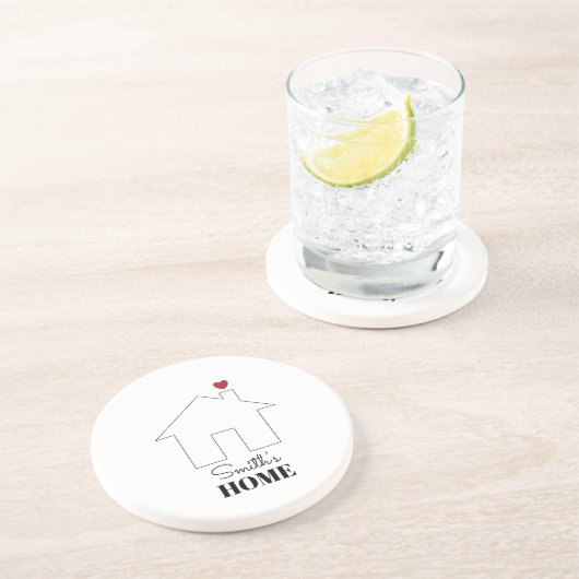 Smith's Home with Heart Zandsteen Onderzetter (Zijkant)