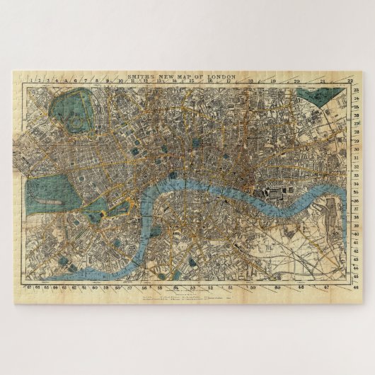 Smith's nieuwe kaart van Londen 1860 Legpuzzel (Horizontaal)