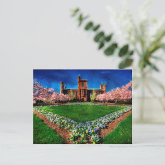 Smithsonian Castle Garden Cherry Blossom Briefkaart (Staand voorkant)
