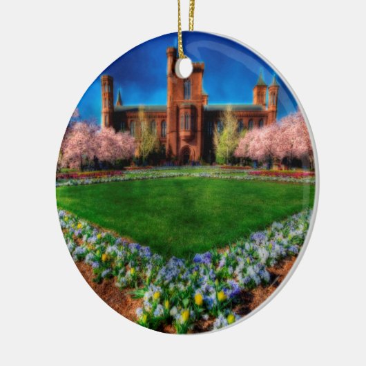Smithsonian Castle Garden Cherry Blossom Keramisch Ornament (Links)