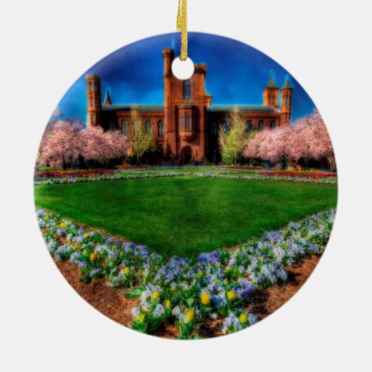 Smithsonian Castle Garden Cherry Blossom Keramisch Ornament (Achterkant)