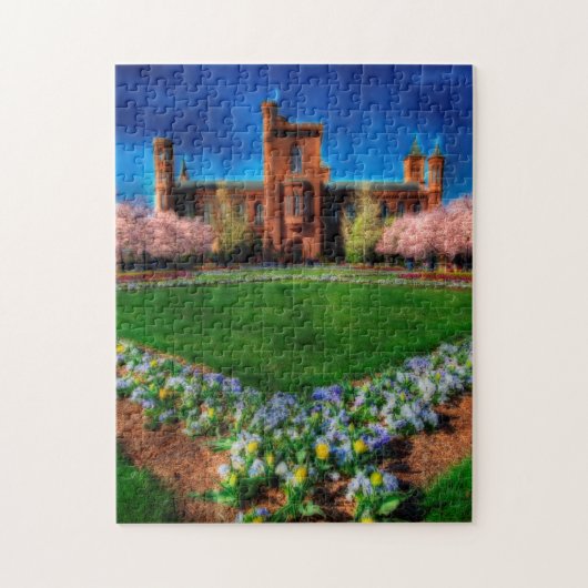 Smithsonian Castle Garden Cherry Blossom Legpuzzel (Verticaal)