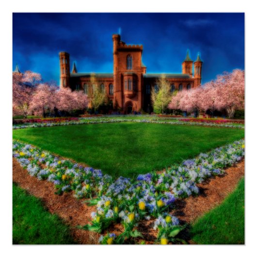 Smithsonian Castle Garden Cherry Blossom Perfect Poster (Voorkant)