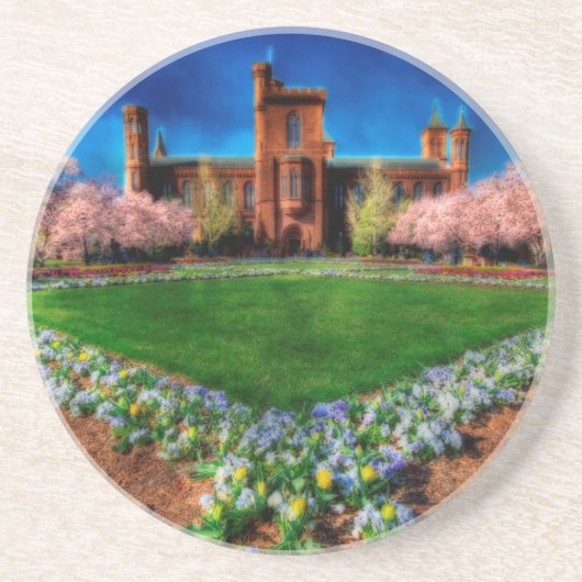 Smithsonian Castle Garden Cherry Blossom Zandsteen Onderzetter (Voorkant)