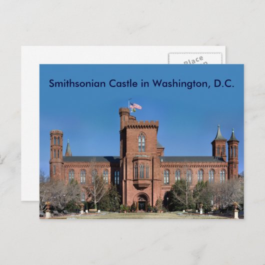 Smithsonian Castle in Washington, DC. Briefkaart (Voorkant / Achterkant)