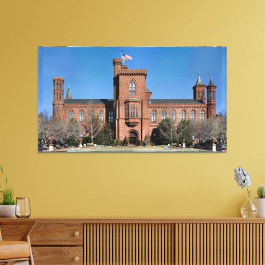 Smithsonian Castle in Washington, DC. Canvas Afdruk (Insitu (Woonkamer))