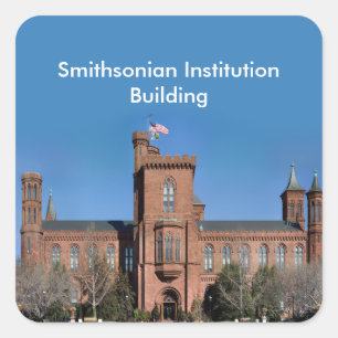 Smithsonian Institution Building in Washington, DC Vierkante Sticker