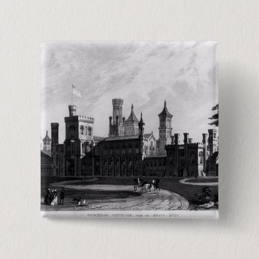 Smithsonian Institution uit het zuidwesten Vierkante Button 5,1 Cm (Voorkant)