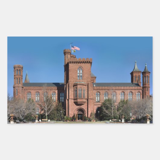 Smithsonian Kasteel in Washington, D.C. Rechthoekige Sticker (Voorkant)