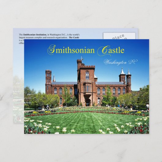 Smithsonian Kasteel, Washington DC Briefkaart (Voorkant / Achterkant)