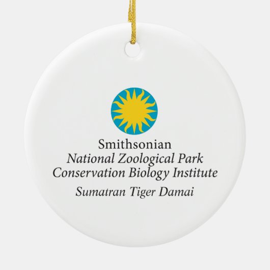 Smithsonian | Sumatran Tiger Damai Keramisch Ornament (Achterkant)