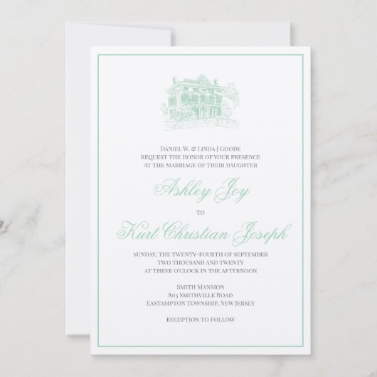 Smithville Mansion Wedding Kaart (Voorkant)