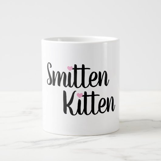 Smitten Kitten Cute Valentine Coffee Mug Gift Grote Koffiekop (Voorkant)