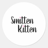 Smitten Kitten Cute Valentine Ronde Sticker (Voorkant)
