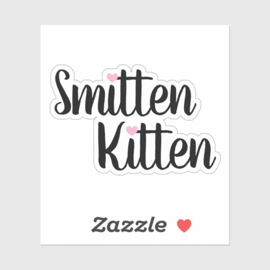 Smitten Kitten Cute Valentine Sticker (Vel)