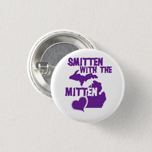 Smitten met de wanten ronde button 3,2 cm (Voorkant /achterkant)