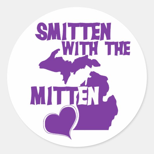 Smitten met de wanten ronde sticker (Voorkant)