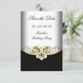 Sml Save the Date Wit Zwart Goud Diamant (Staand voorkant)