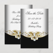 Sml Save the Date Wit Zwart Goud Diamant (Voorkant / Achterkant)